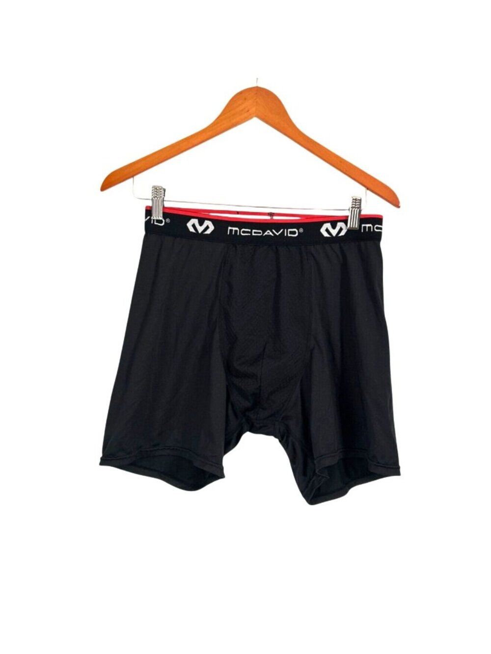 McDavid Mens Compression Boxer Briefs With Flexcup Pocket Black L